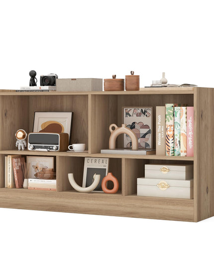 Giantex 5-Cube Bookcase, Freestanding 3-Tier Bookshelf with Spacious Top & Raised Base