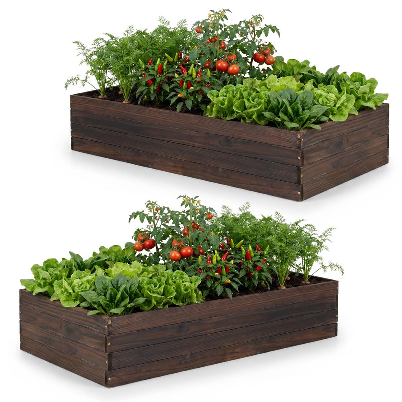 Giantex 45" x 23" Wooden Raised Garden Bed for Patio Yard Garden & Balcony