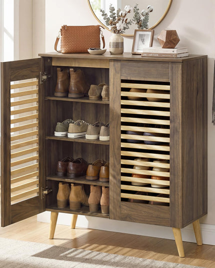 Giantex Shoe Cabinet with 2 Louvered Doors for Entryway