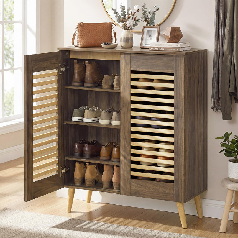 Meuble à chaussures Giantex avec 2 portes à persiennes pour entrée