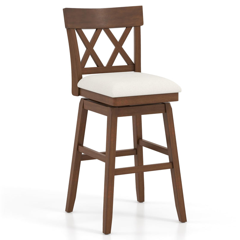 Giantex 31" Bar Stool Swivel Bar Height Bar Chair with Contoured Backrest