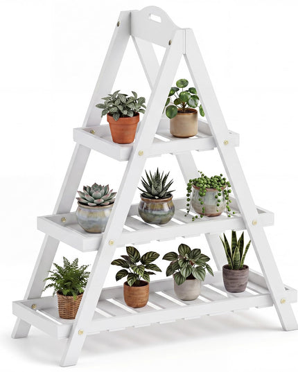 Giantex 3-Tier Plant Stand Indoor w/ Slatted Shelves
