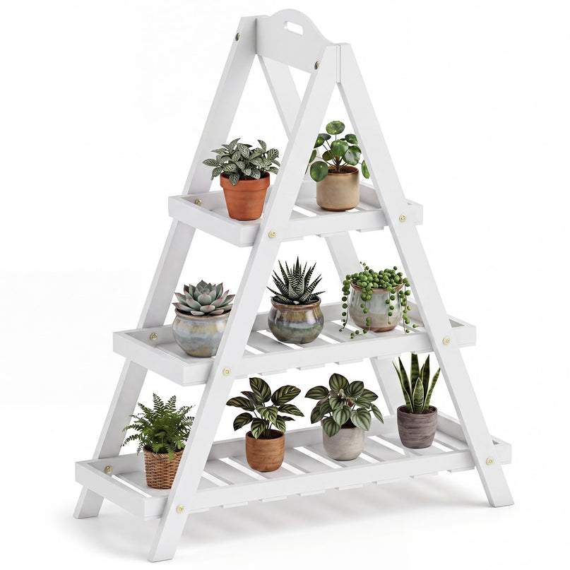 Giantex 3-Tier Plant Stand Indoor w/ Slatted Shelves