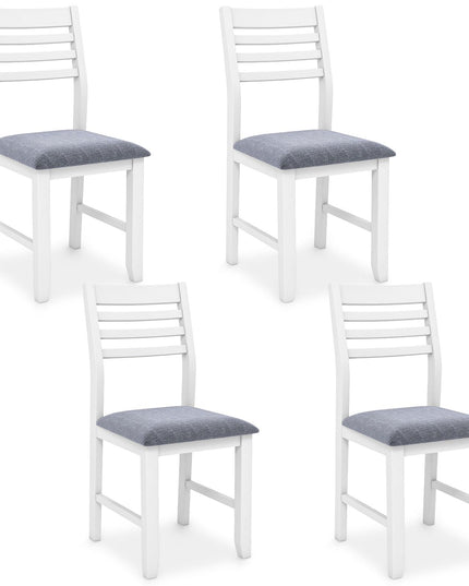 Giantex Dining Chairs Black, Faux Leather Upholstered Kitchen Chairs w/Padded Seat & Ladder Back