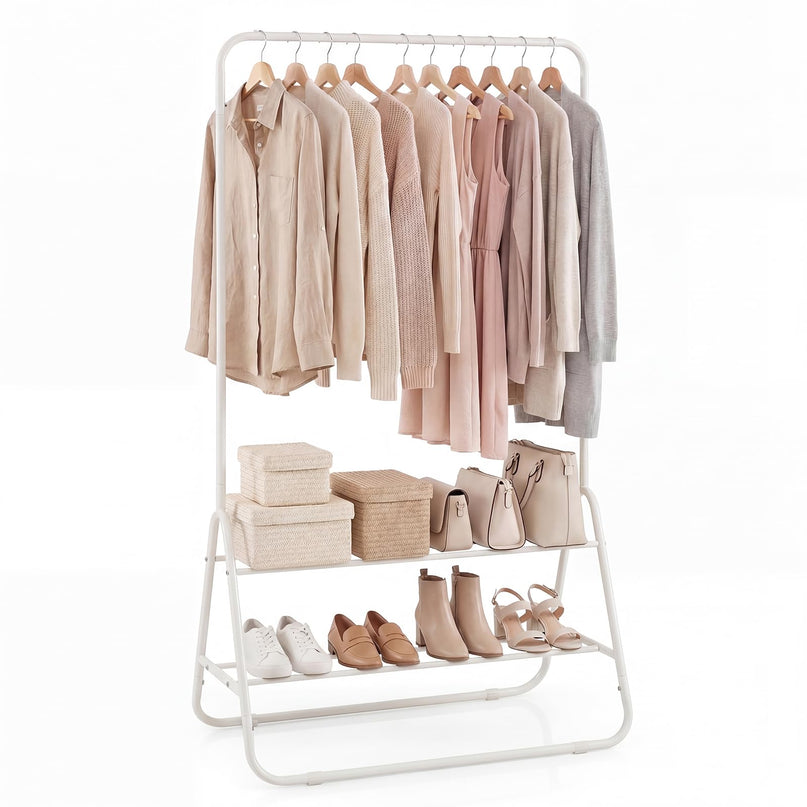 Giantex Heavy Duty Clothes Rack with Hanging Rod and Storage Shelves