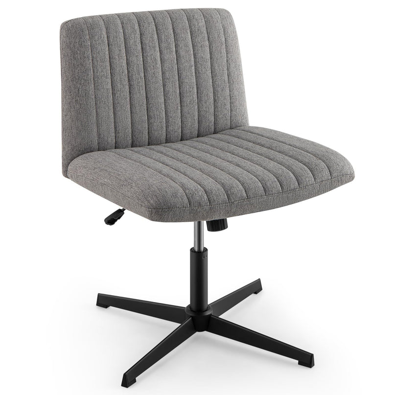 Giantex Criss Cross Chair, Fabric Cross Legged Office Desk Chair No Wheels