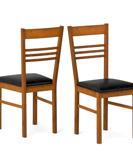 Giantex Wooden Armless Dining Chairs Set of 2/4 w/Slat Backrest