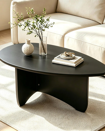 GIANTEX Oval Coffee Table Mid Century Modern Center Table