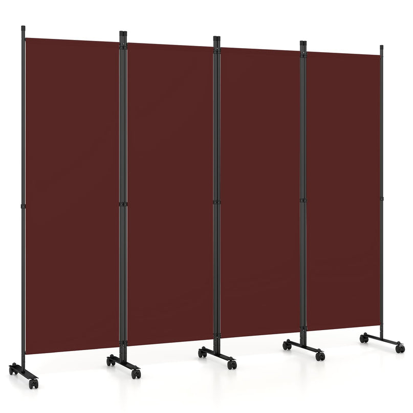 Giantex 4 Panel Folding Room Divider with Wheels