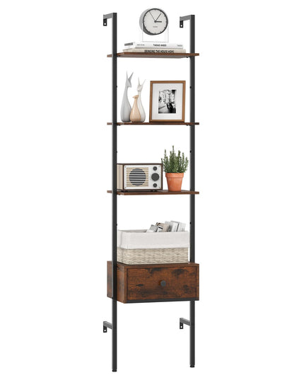 Giantex 5 Tier Ladder Bookcase with Drawer for Living Room