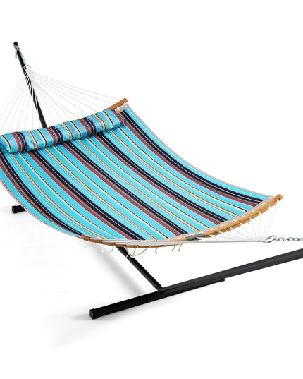 Giantex Hammock with Stand Included Portable 2-Person Outdoor Hammock(Blue & Red)