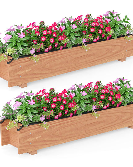 Giantex Wood Raised Garden Bed Rectangular Planter Box w/Drainage Hole（36"x7"x7"）
