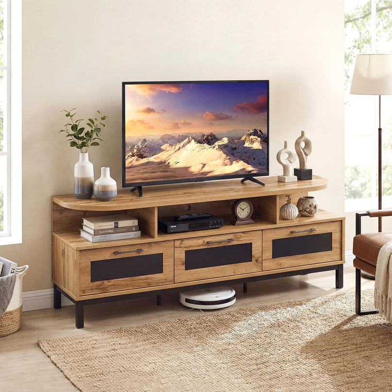 Meuble TV Giantex pour téléviseurs jusqu'à 75 pouces Meuble de divertissement