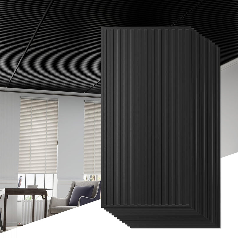 Giantex 12/24 Pack Fluted PVC Wall Panels