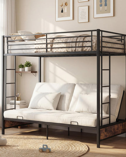 Giantex 77" x 41.5" x 71" Twin Over Twin Futon Bunk Bed