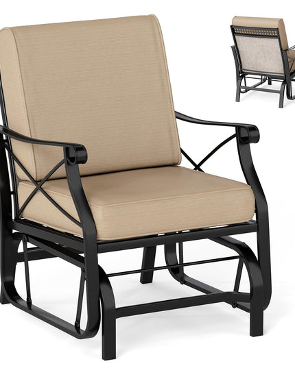 Chaise planeur d'extérieur Giantex avec coussins d'assise et de dossier épais amovibles