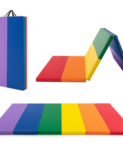 Giantex 6'x4'x2 Gymnastics Mat, Folding Anti-Tear Tumbling Mat
