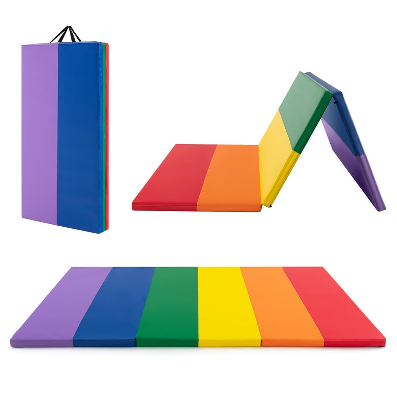 Giantex 6'x4'x2 Gymnastics Mat, Folding Anti-Tear Tumbling Mat