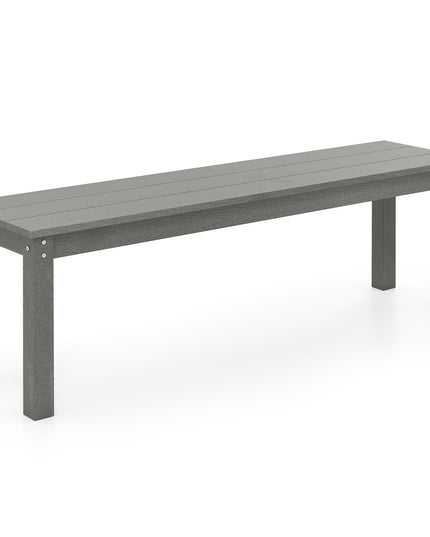 Giantex 55" HDPE Outdoor Bench 2-3 People Weatherproof Backless Patio Garden Benc