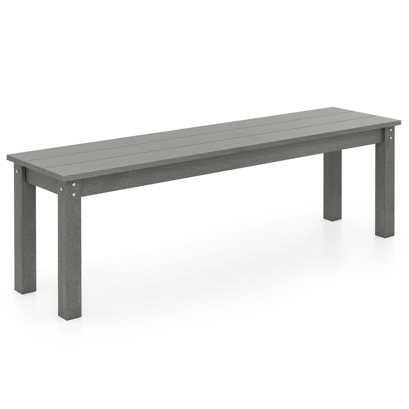 Giantex 55" HDPE Outdoor Bench 2-3 People Weatherproof Backless Patio Garden Benc