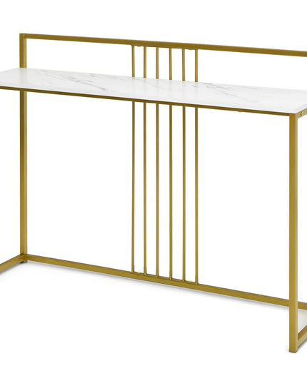 Giantex 47" Entryway Console Table - Narrow Hallway Table w/Sturdy Gold Metal Frame, Anti-Tipping Kits