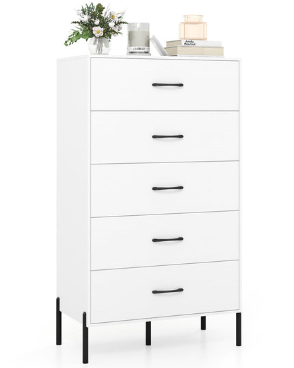Meuble de Rangement Giantex à 5 Tiroirs Profonds, avec Kits Anti-Basculement, pour Salon et Couloir