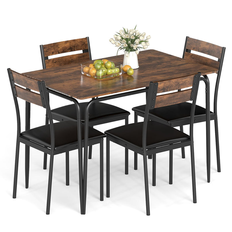Giantex Ensemble de salle à manger 5 pièces pour 4 personnes (109 cm)