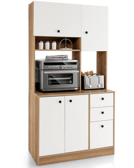 Giantex Kitchen Pantry, Buffet Hutch with 3 Storage Cabinet, 71'' Floor Large Cupboard with 3 Deep Drawers