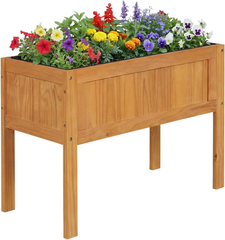 Giantex Solid Wooden Raised Garden Bed w/Legs (35"L x 16"W x 24"H)
