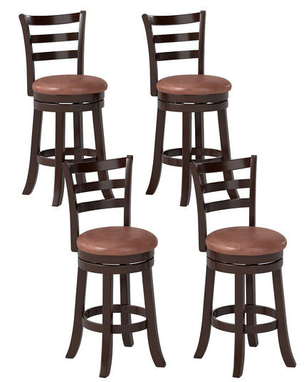 Giantex Swivel Bar Stools Set of 2/4 26" Upholstered Counter Height Bar Chairs