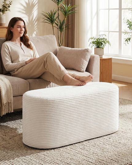 Giantex 47" Plush Corduroy End of Bed Bench with High-Density Sponge