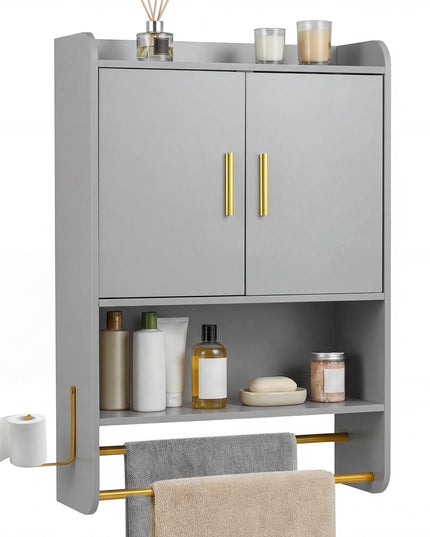 Giantex Bathroom Wall Mounted Medicine Cabinet w/Towel Bars & Toilet Paper Holder