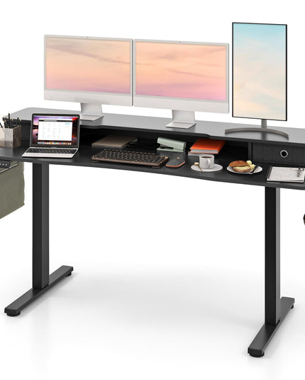 Giantex Electric Standing Desk with 2 Drawers, 63" x 24"