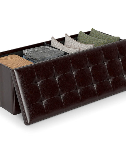 Giantex 43 Inches Folding Storage Ottoman Bench for Living Room
