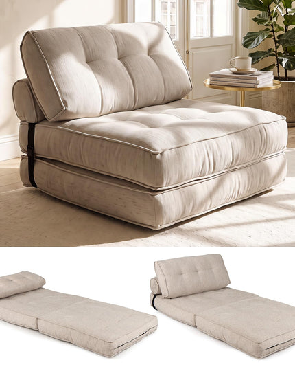 Giantex 3-in-1 Folding Sofa Bed with Bolster & Pillow