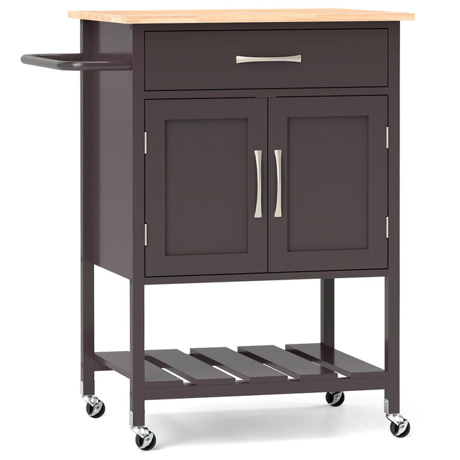 Giantex Desserte de cuisine roulante, Desserte mobile avec tiroir, Meuble de rangement à 2 portes, Étagère de rangement