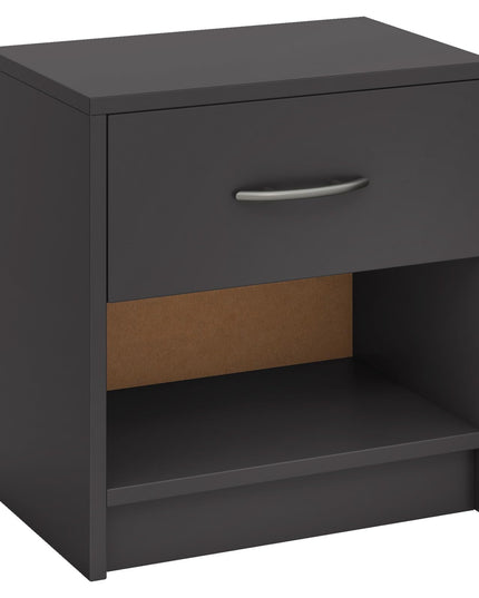 Giantex Night Stand Set of 1/2 with Drawer, Wood  End Table with Open Storage Shelf for Bedroom