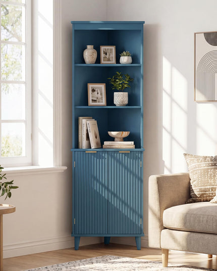 Giantex 68" Tall 6-TierCorner Cabinet with Fluted Doors