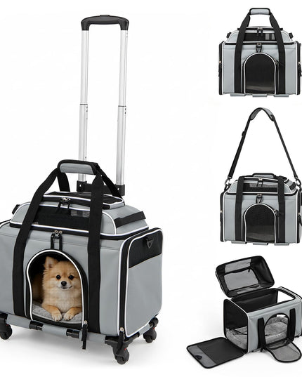 Giantex Top-Expandable Pet Carrier with Wheels for Small Cat & Dog