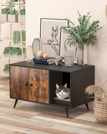 Giantex Cat Litter Box Enclosure, Hidden Cat Washroom Furniture