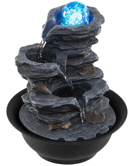 Giantex Offset Stream Tabletop Water Fountain with Rotating Crystal Ball