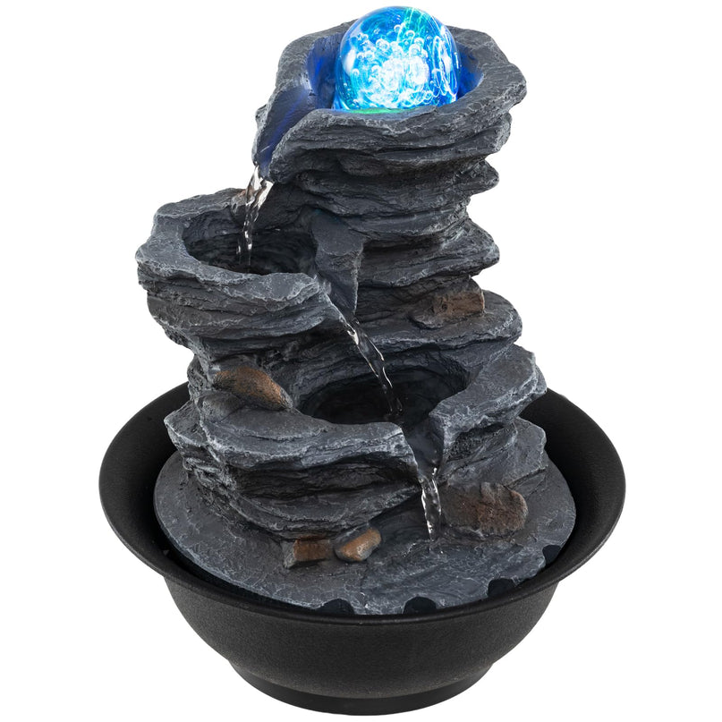 Fontaine à eau de table Giantex Offset Stream avec boule de cristal rotative