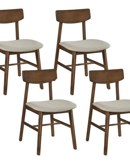 Giantex Solid Rubber Wood Dining Room Chairs with Curved Backrest