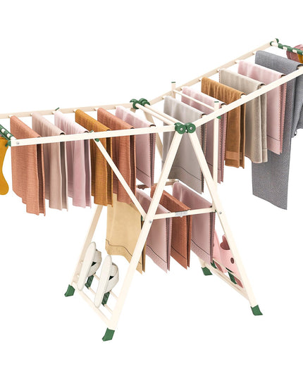 Giantex Clothes Drying Rack, Foldable Metal Laundry Drying Rack（64"L x 39"-62"H）