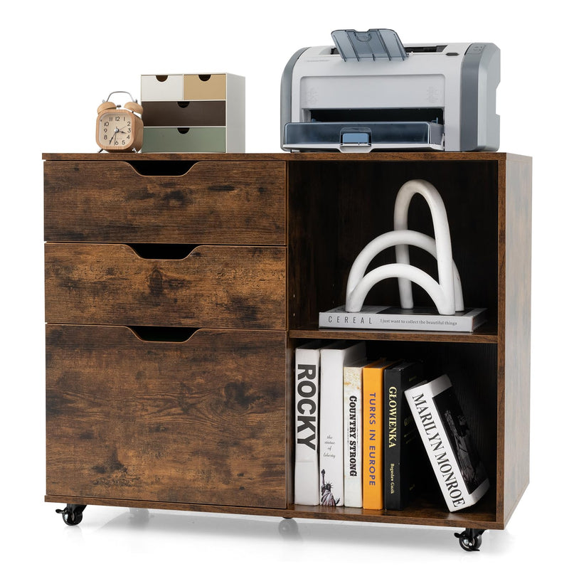 Giantex 3 Drawer File Cabinet, Office Storage Cabinet Fits Files Letter, A4, Legal Size