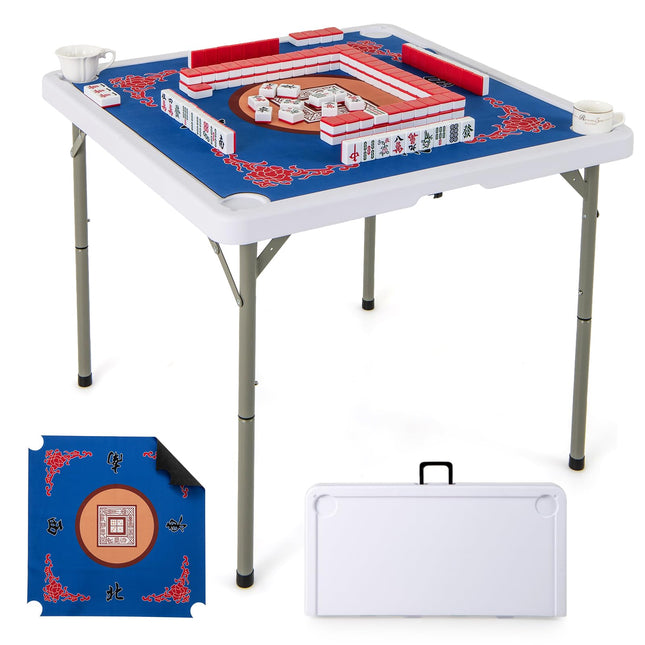 Table de mahjong pliante Giantex, 89 cm, table de cartes carrée