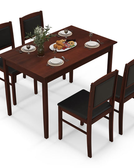 Giantex 5-Piece Dining Table Set for 4 - Breakfast Nook Table Set with Kitchen Table