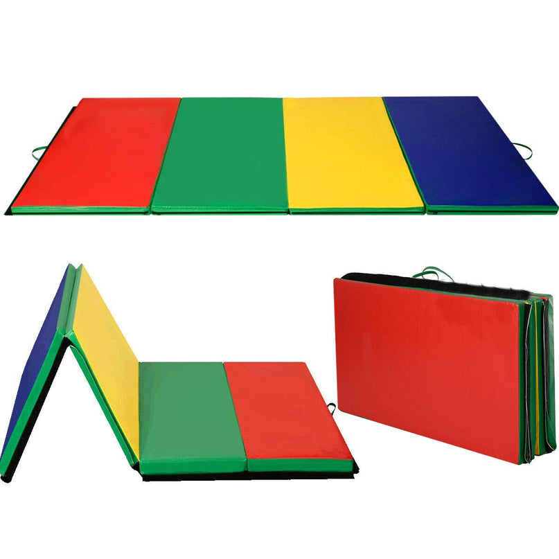 Gymnastics Mat, Anti-Tear Folding Gymnastics Exercise Mats Carrying Handles