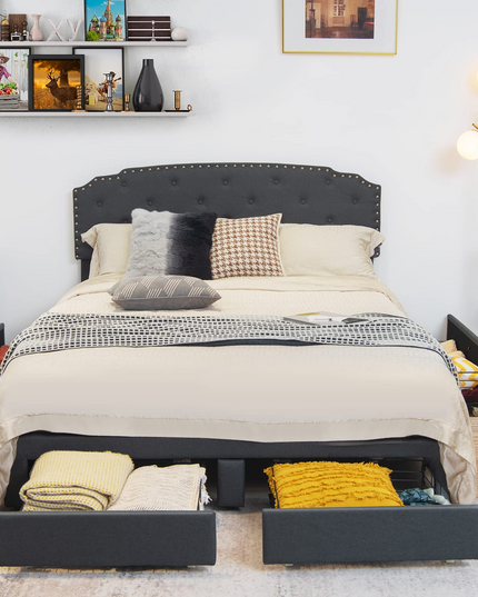 Giantex Upholstered Platform Bed Frame