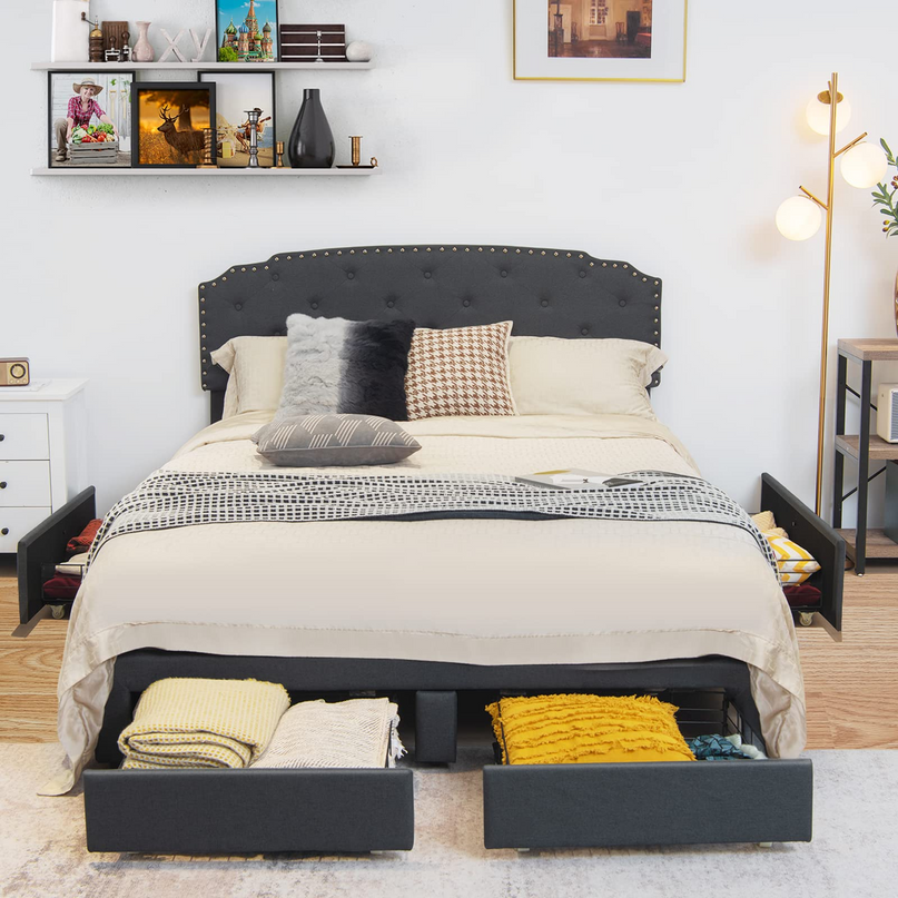 Giantex Upholstered Platform Bed Frame